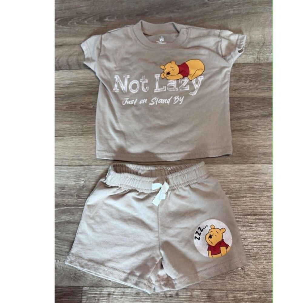 Winnie the Pooh 0-3M “Not Lazy Just on Stand By” 2-Piece Set